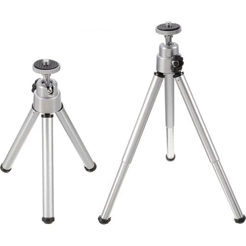 Universal Mini Travel Tripod Stands Silver Metal Flexible Leg Tripod Stand Suitable For GoPro Hero Camera 140X25X25mm