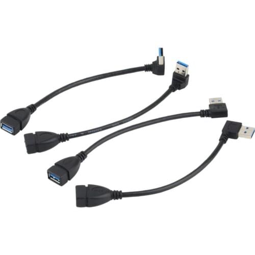 Universal 25cm USB Extension Cable USB 3.0 Male A to Female A 90 Degree Extension Data Sync Cord Cable Wire Adapter Wholesale