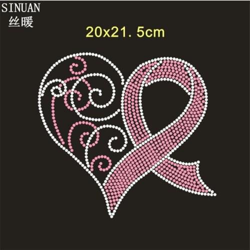 SINUAN Iron On Motifs Hot-Fix Rhinestones Heart Rhinestone Decorations Glass Garment Stone Crystal Decorations For Clothes