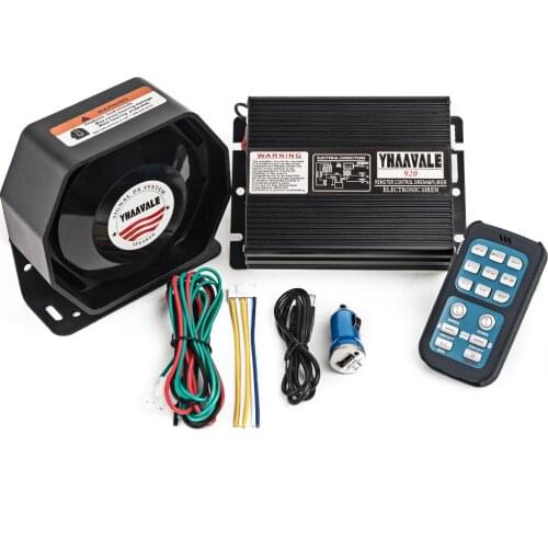 YHAAVALE Power 12V 100W Car Police Siren Speaker MIC Horn Alarm PA System For Truck