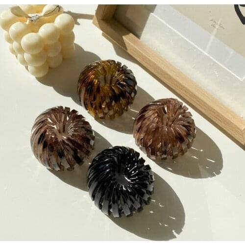 Female Horsetail Buckle Hair Clip Bird Nest Expanding Hairpins Plastic Resin Hair Claws Ponytail Holder Hair Accessories