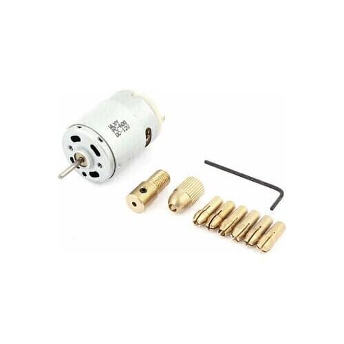 1set 12V Motor 0.5-3mm Small Electric Drill Bit Collet Micro Twist Drill Chuck Set