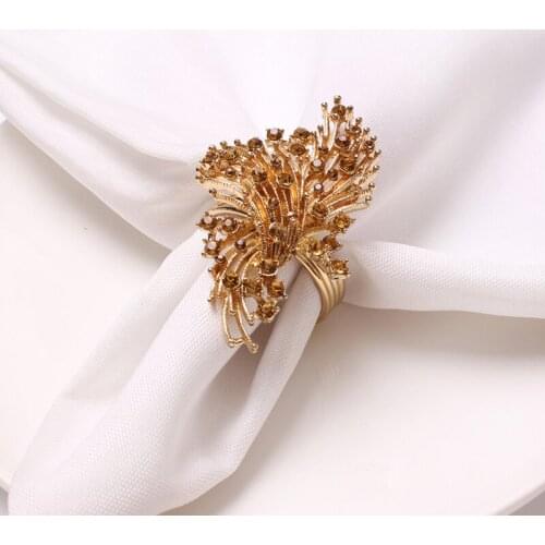 1pc New wedding table accessories champagne diamond napkin ring napkin buckle napkin ring