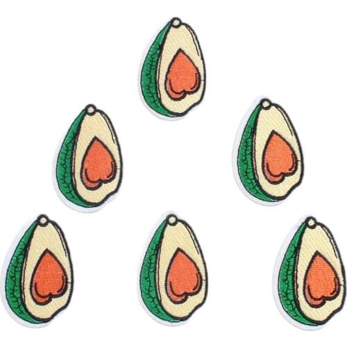 10pcs/lot Iron On Avocado Patch Embroidery Sew On Fruits Stickers Handmade Patchwork DIY Sewing Garments Appliques Jeans Badge