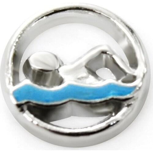 20Pcs/Lot Swim Alloy Floating Charms Hand-made DIY for Glass Lockets