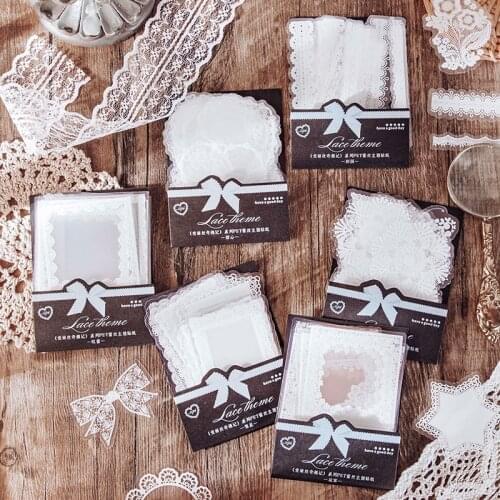 30Pcs/Bag Vintage Lace Collection PET Sticker Package DIY Diary Journal Decoration Label Sticker Album Scrapbooking