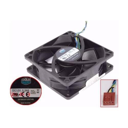 Cooler Master DF0802512RFHN DC 12V 0.34A 80x80x25mm 4-Wire Server Cooling Fan