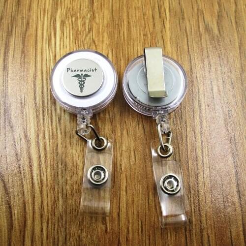 Pharmacist ID Badge Reel for Docter Nurse Teacher Student retractable recoil id badge holder office work fun