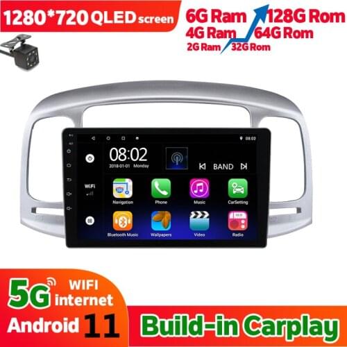 6GB Ram 128GB Rom Car Radio Stereo Navigation GPS Player For Hyundai Accent 2010 2009 Android 10 HeaUnit Autoradio Multimedia