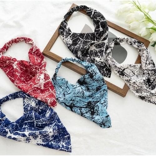 Spring Summer Bohemain Style Women Girls Printted Triangle Bandanas Elastic Headband Fashion Retro Beach Lady Hair Accessories