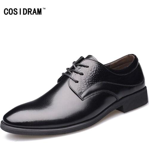 COSIDRAM Pointed Toe Business Wedding Shoes For Male PU Leather Oxfords Formal Shoes Classic 2018 Spring Men Dress Shoes BRM-933