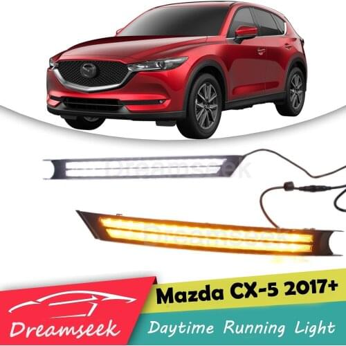 DRL For Mazda CX-5 CX5 2017 2018 2019 LED Daytime Running Light Fog Lamp With Turn Signal