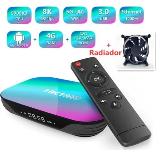Hk1 box caixa 8k max 4gb 128gb caixa de tv amlogic s905x3 android 9.0 smart tv caixa 4k 1000m duplo wifi google playstore youtub