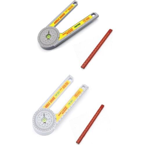 Calibration Miter Saw Protractor with Pencil 360 Degree Angle Finder Miter Gauge Goniometer Arm Measuring Ruler