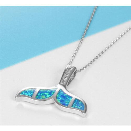 Whale Tail Short Simple Necklace Pendant Fashion Women Men Bule Crystal Charming Pendant Lovely Necklace Gifts Girl