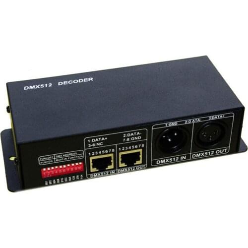 Best price 1 pcs DC12V-24V 3x4A DMX Decoder led Controller use for RGB 5050 3528 LED Strip Light