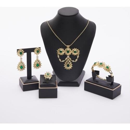 Morocco hot selling accessories wedding jewelry set for women fashion jewelry set copper high quality jewelry set