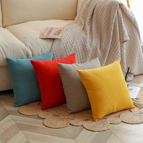 New Solid Color Velvet Cushion Cover Candy Throw For Sofa Car Home Decorative Office Room Outdoor Cushion Pillowcase 45x45cm