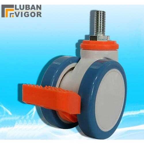 The New M12x25 Screw 3-inch double-chip wheel Casters, Double bearing Cart pulley,For Nursing bed,Medical equipment