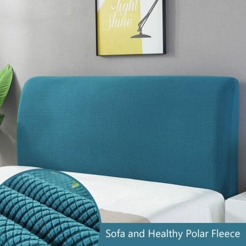 All Inclusive Headboard Cover Thick Polar Fleece Bed Head Cover Solid Bedhead Cover Elastic Bed Back Protector Bedside Cover