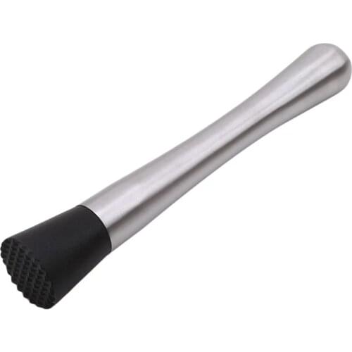 Professional 304 Stainless Steel Cocktail Muddler, Durable Easy to Use Bar Tool,Silver color,20.5cm Long