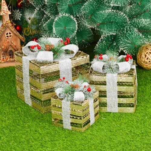 Christmas Decoration Gift Box Decoration Christmas Gift 2022 New Year Party Decor LED Night Light Christmas Boxes New Year Gift