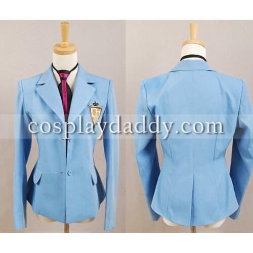 Ouran High School Host Club Boy School Uniform Blazer Blue Jacket Coat Tie Anime Halloween Cosplay Costume
