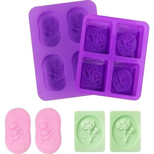 Silicone Soap Molds Flower Olive Tree Shaped Mould Candle Handmade Craft Cake Pudding Cookie DIY for Soap Making Supplies Tools