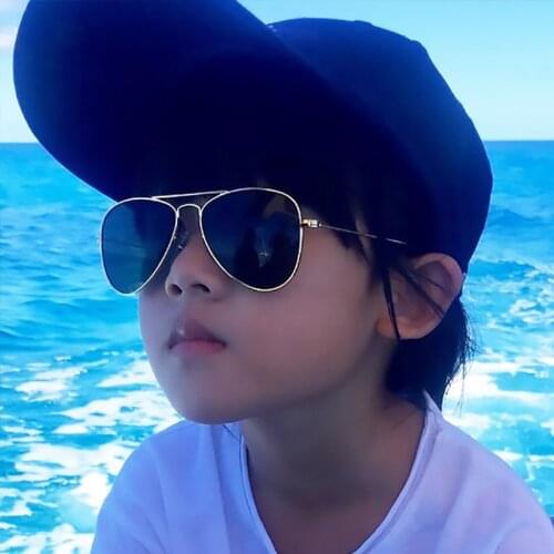 1PC Classic Sunglasses Girls Colorful Sun Glasses Mirror Children Glasses Metal Frame Kids Boys Travel Shopping Eyeglasses UV400