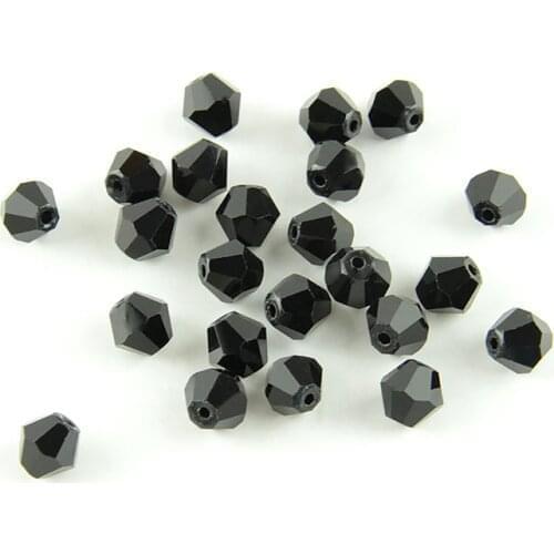 1440pcs/bag 6mm Black Jewelry Part Bicone Glass Beads Ornament Jewelry Glass Beads for Making Diy Decoration