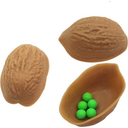 Three Shell Game 3 Walnut Shell And 5 Soft Ball Creative Amazing Shell Trick Zhus Wizard Magic Props Magic Lovers Professional