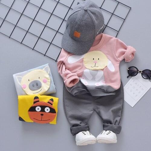 Spring Autumn Cartoon Baby Boy Girl Clothes Children Print Full SLEEVE Pants Sets Kids Toddler Cotton Clothing Infant Tracksuits