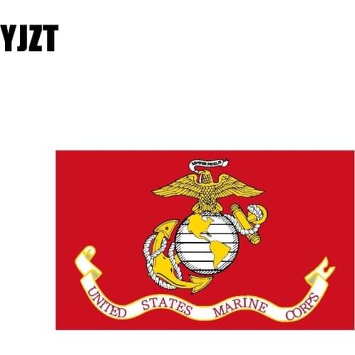 YJZT 13.9CM*8.3CM Personality Flag Of The United States Marine Corps Decal Car Sticker PVC 6-0441