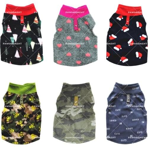 Winter Fleece Christmas Pet Dog Clothes for Small Dogs Clothing French Bulldog Warm Harness Vest for Yorkies Dog Accessories