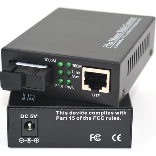 100/1000 Mbps Gigabit Media Converter RJ45 Ethernet to Fiber Optic 80Km
