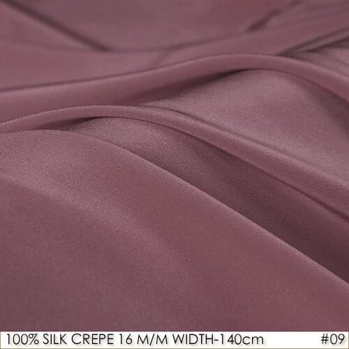100% SILK CREPE DE CHINE 140cm width 16momme Pure Silk Fabric For Sewing Dresses and Shirts Plum NO 09