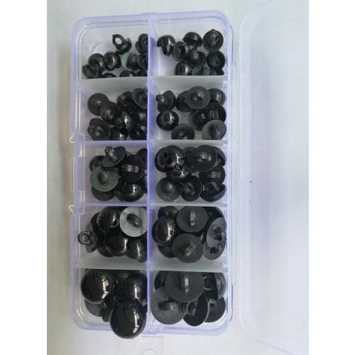 100pcs Plastic Buttons Black Glossy Shank Acrylic Button Bear Doll Nose Eyes Buttons DIY Hand Sewing Accessories Buttons