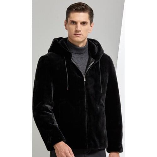 2020 New Casual Hooded Jacket Men Fashion Fur Coat Men Winter Snow Warm Short Jackets Men Black casacas para hombre, Size M-4XL