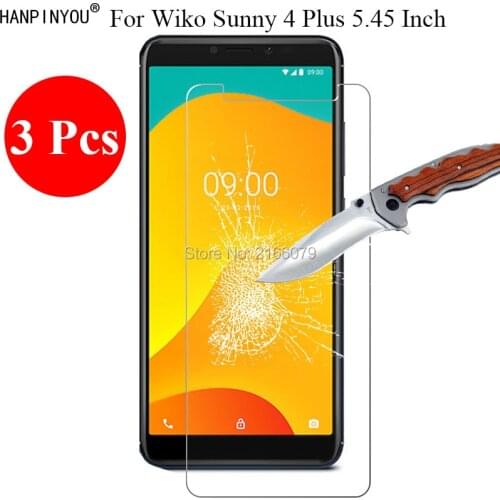 3 Pcs/Lot New 9H 2.5D Tempered Glass Screen Protector For Wiko Sunny 4 Sunny4 Plus 4plus 5.45" Protective Film + Clean Tools