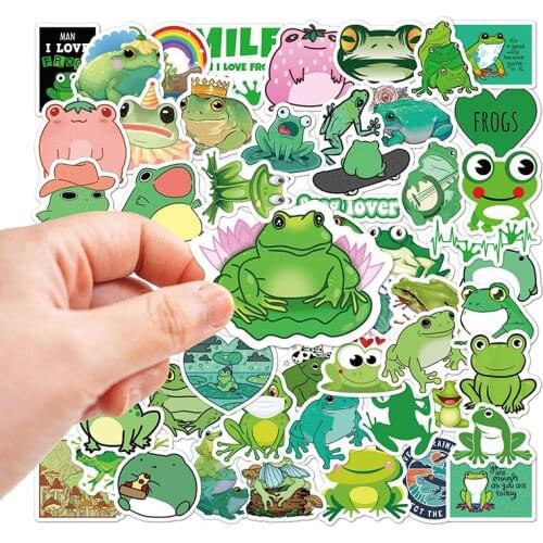 50pcs Hot Selling Interesting Frog Graffiti Stickers For Skateboard Gift Box Bicycle Computer Notebook Car Anime Cute Frog Toys