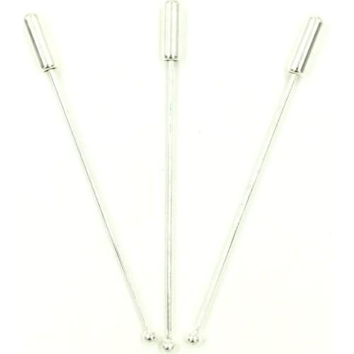 50Pcs Silver Plated Copper Ball Pins Brooches Back Pin Crafts Making Findings 66mm