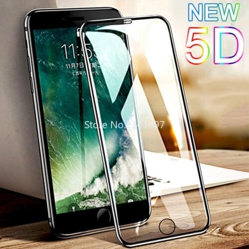5D Tempered Glass on the for iPhone 7 Plus X 10 Screen Protector for iPhone 12 Pro Max 11 XS XR 8 6 6S 12 Mini Protective Glass
