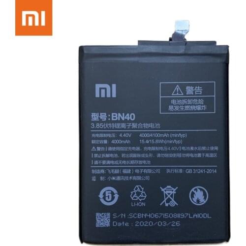 Xiao Mi BN40 4100 mAh Battery for Xiaomi Redmi 4 Pro Prime 3G RAM 32G ROM Edition Phone Replacement Batteries