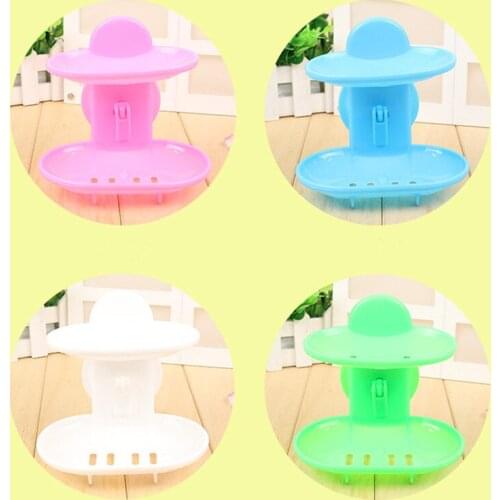 Hot selling bathroom soap rack two layer suction cup rack soap tray storage basket fat soap box rack kitchen tools