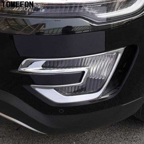 For Ford Explorer Sport 2016 2017 ABS Chrome Front Fog Light Lamp Cover Trim Bezels Decoration Frames Car Accessories 2pcs/set