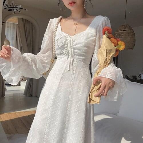 Elegant Design Chiffon Dress Long Sleeve French Party Midi Dress Vintage Fairy Dress Women Casual Womens Clothing Autumn 14278
