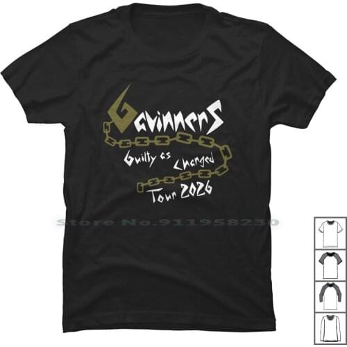 Gavinners Guilty As Charged Tour T Shirt 100% Cotton Typography Popular Guilty Charge Trend Gavin Tour End To