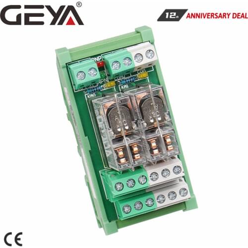 GEYA 2NG2R 2 Channel Omron Relay Module 2NO 2NC DPDT PLC RELAY Interface 12V 24V AC/DC