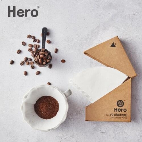 Hero hero coffee filter paper coffee filter drip type hand-pushed ears coffee powder filter paper v60 filter cup coffee tool