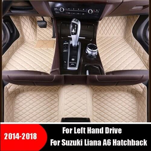 Custom Carpet For Suzuki Liana A6 Hatchback 2018 2017 2016 2015 2014 Leather Car Floor Mats Car Accessories Pedal Foot Pads Rugs